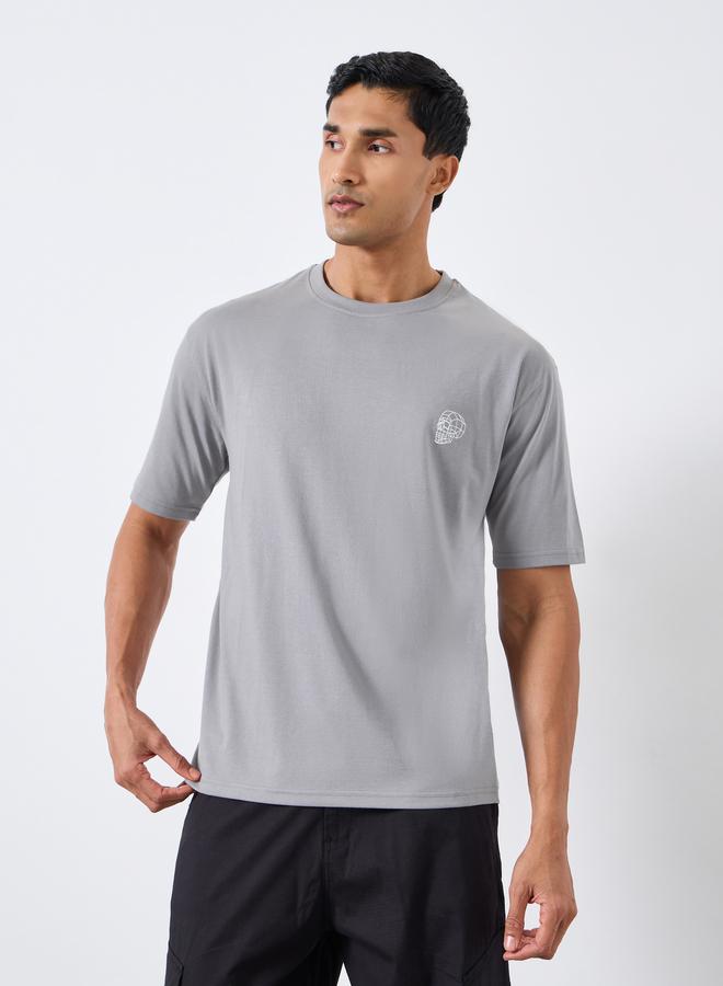 Styli Men Grey Graphic Print Oversized T-Shirt - Image 1